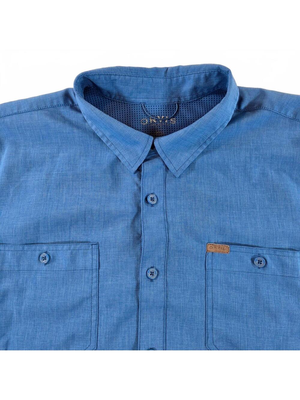 Orvis Men's Blue Button-Up Vented Active Shirt Size M Casual Lightweight SHARP!